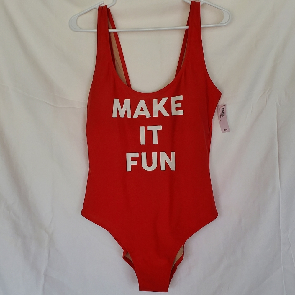 Red one piece swimsuit